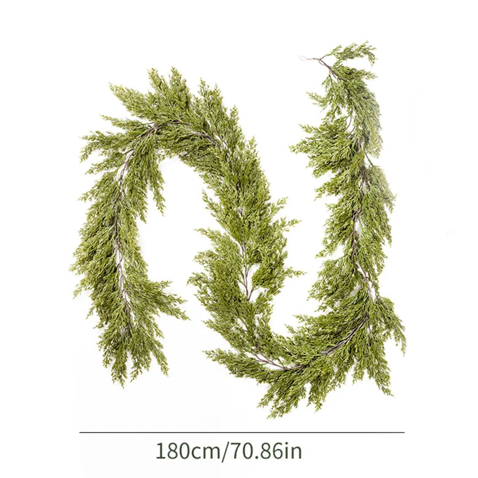 Decoração de vegetação realista de videira com folha de cipreste artificial de Natal
