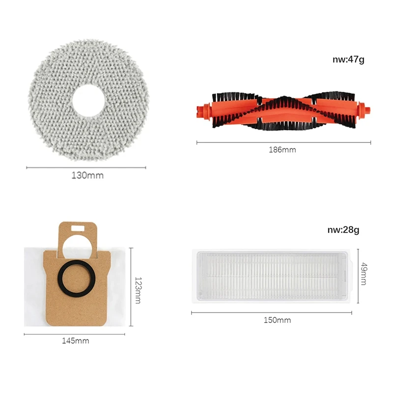 Peças de reposição a vácuo robô, Escova lateral principal, Filtro, Mop Cloth, Saco de pó, Xiaomi Mijia M30 Pro, Peças sobressalentes