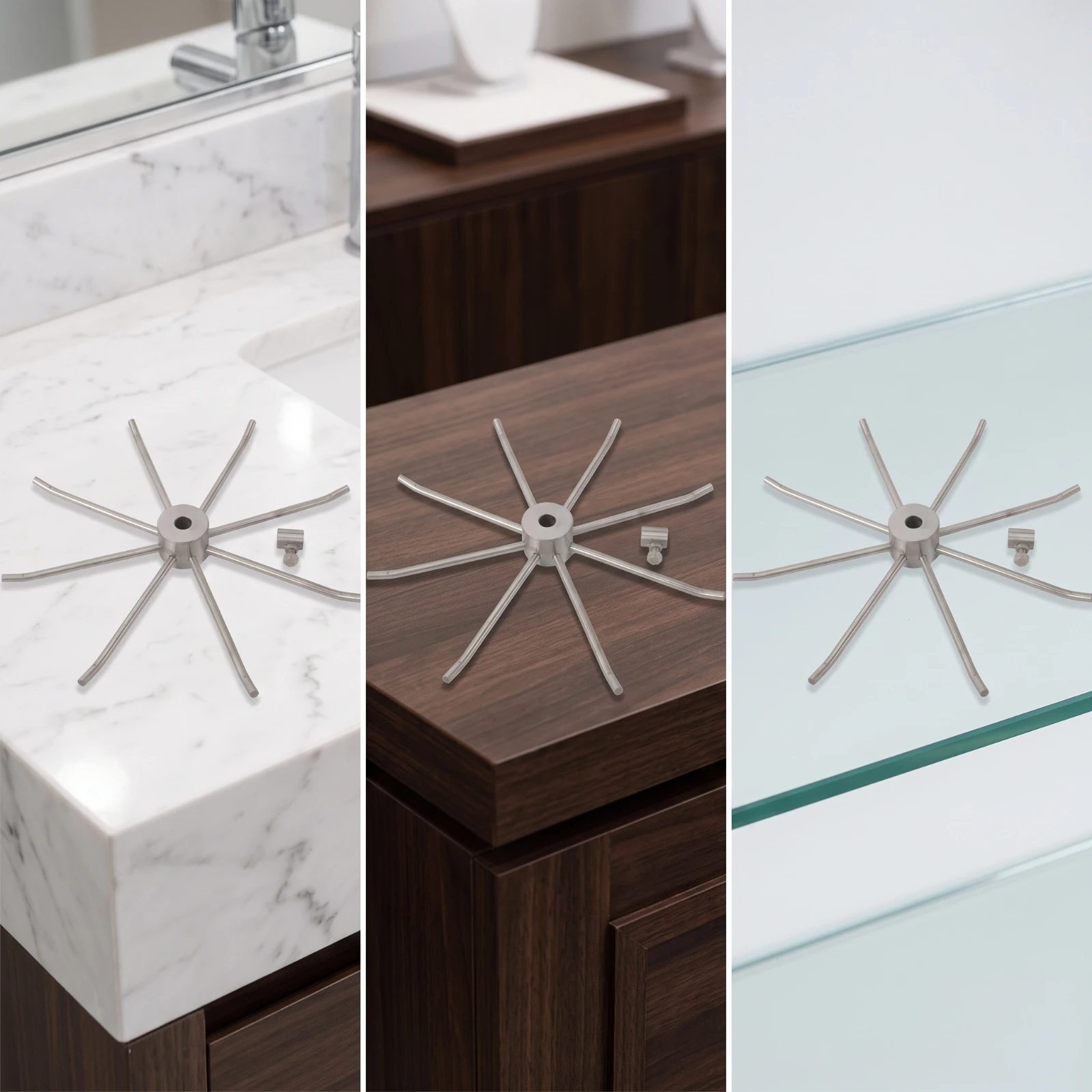 Rotating Jewelry Display Stand Stainless Steel Tabletop Hook Stand Spinning Jewelry Stand Brushed Metal for Retailers