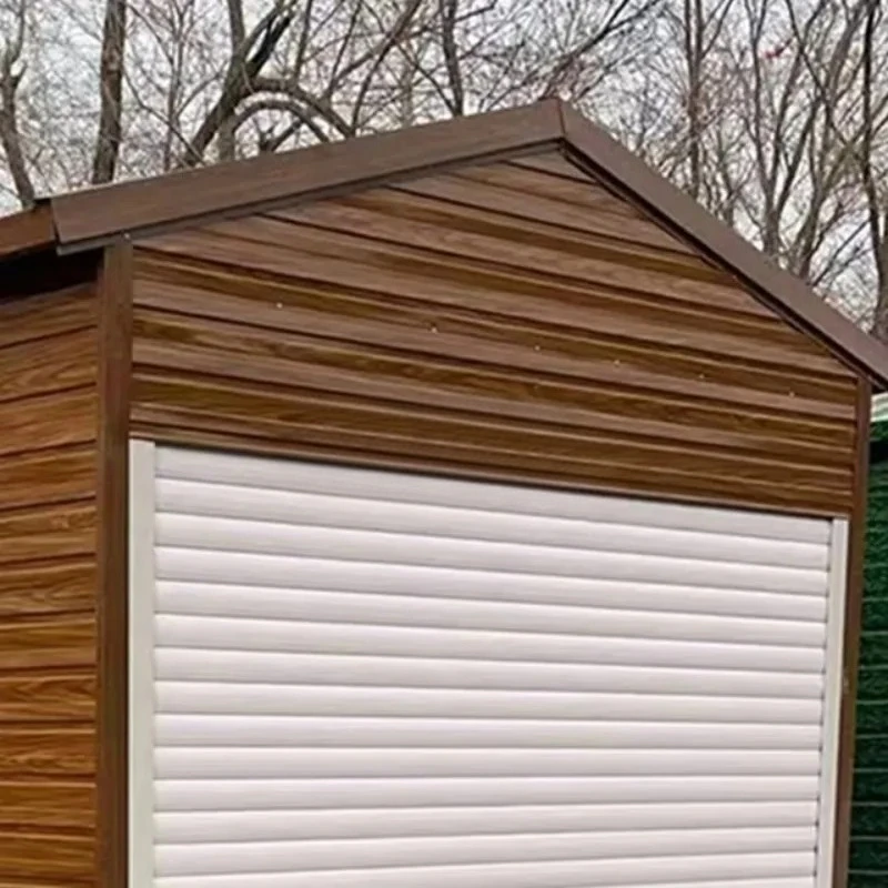 Outside Backyard Galvanized Steel Tool Container Shed Garage Prefabricated Self Storage Building For Cars Durable Rust Resistant