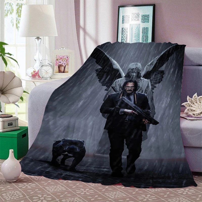 Flannel Blanket Sofa B-Keanu B-Reeves Fluffy Soft Blanket for Winter King Size Microfiber Bedding Warm Bed Fleece Camping Throws