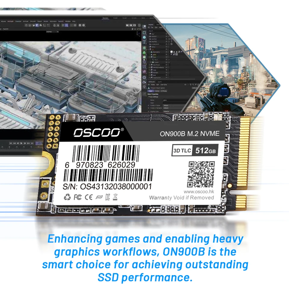 OSCOO M.2 NVMe SSD 256GB 512GB 1TB for Laptop Desktop