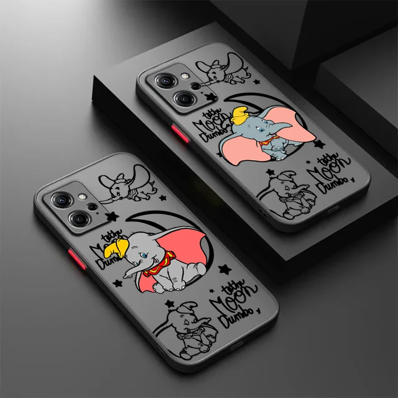

Disney Dumbo Cute Cartoon Frosted Translucent For Redmi Note 13 12 12S 12T 11 11T 11E 10 10S 9 Pro Plus 5G Back Phone Case