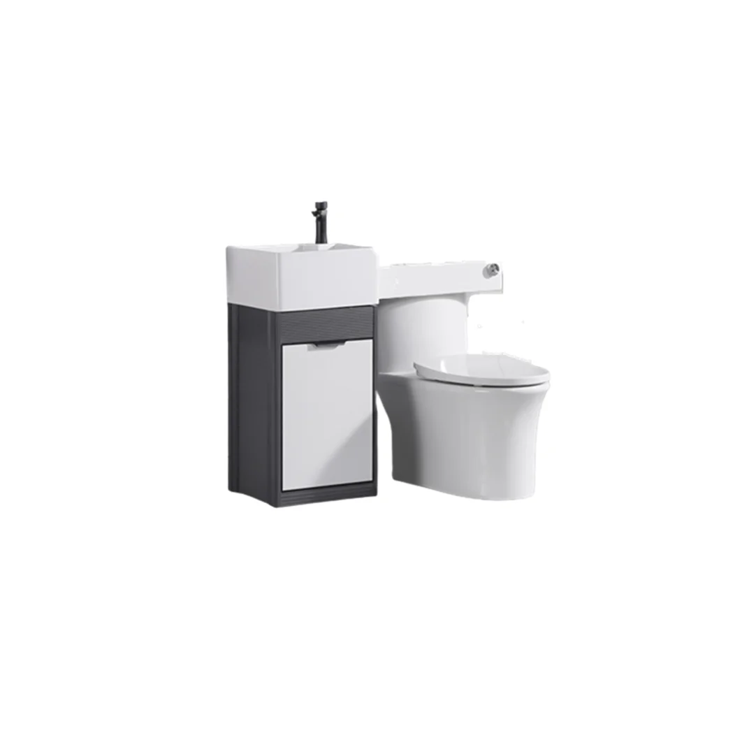 Modern  Small Bathroom Unit Floor Mounted Bathroom Vanities Set With Sink And Mirror