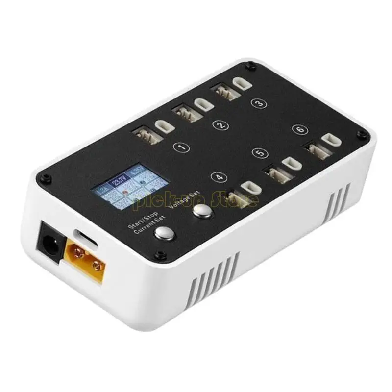 6CH بطارية محول شحن قفص الاتهام قراءة لتفريغ البطارية 1S مع شاشة LCD دعم DC5521 TX60 ل PH2.0 و BT2.0