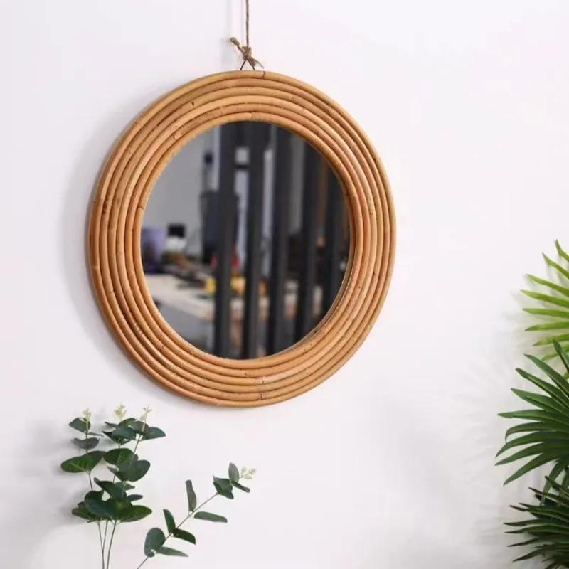 

Настенное круглое зеркало для дома: креативное, прочное, простое, в стиле ретро, для спальни и ванной комнаты, современный дизайн
