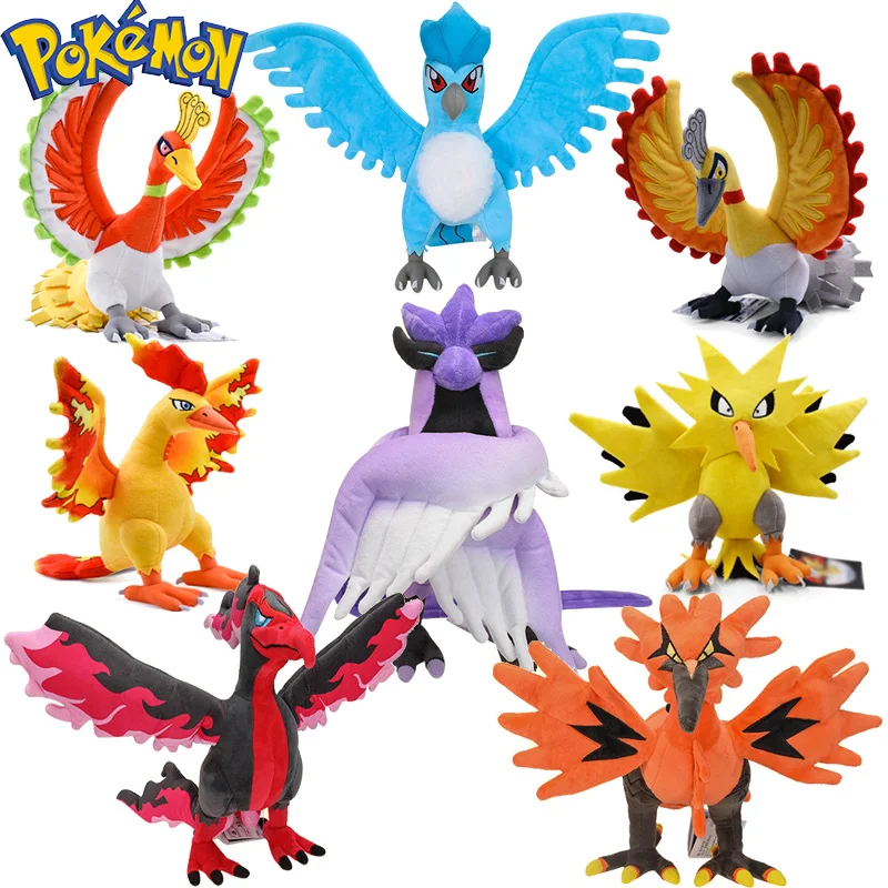 Anime Pokemon Galarian Zapdos Moltres Articuno Ho-Oh Plush Stuffed Doll Plush Toys Children Soft Pp Coton Kids Birhday Christmas