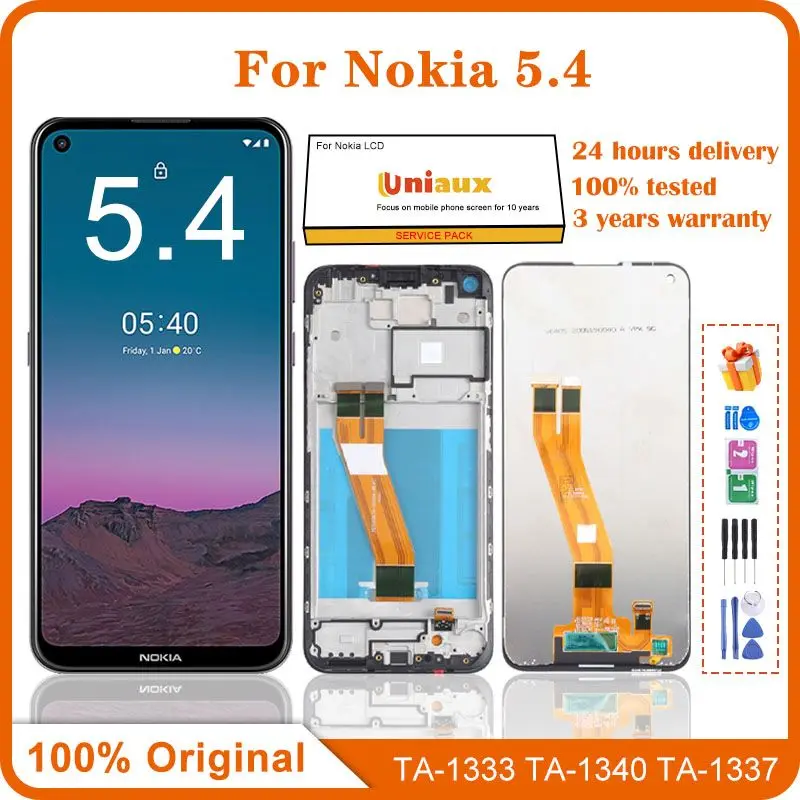 

6,39 "Оригинальный ЖК-дисплей для Nokia 5.4 LCD TA-1328 TA-1325 TA-1340 сенсорный экран дигитайзер в сборе с рамкой запасные части