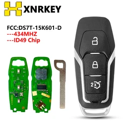 XNRKEY – clé télécommande à 3 boutons, 2.0 MHZ, transpondeur ID49Chip 434, pour voiture Ford Mondeo DS7T-15K601-D T KUGA Mustang Edge