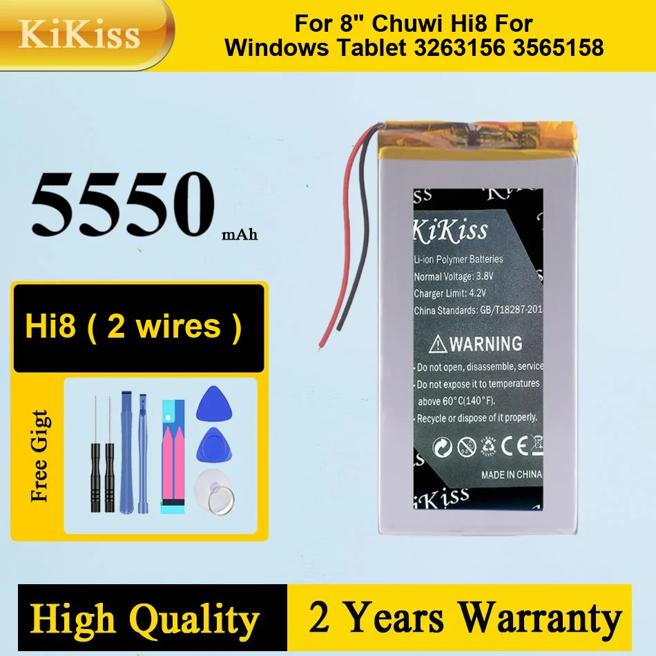 

5550Mah Hi8 2 Wires Battery For Chuwi Hi 8 Windows 3263156 3565158 Tablet Durable Rechargeable