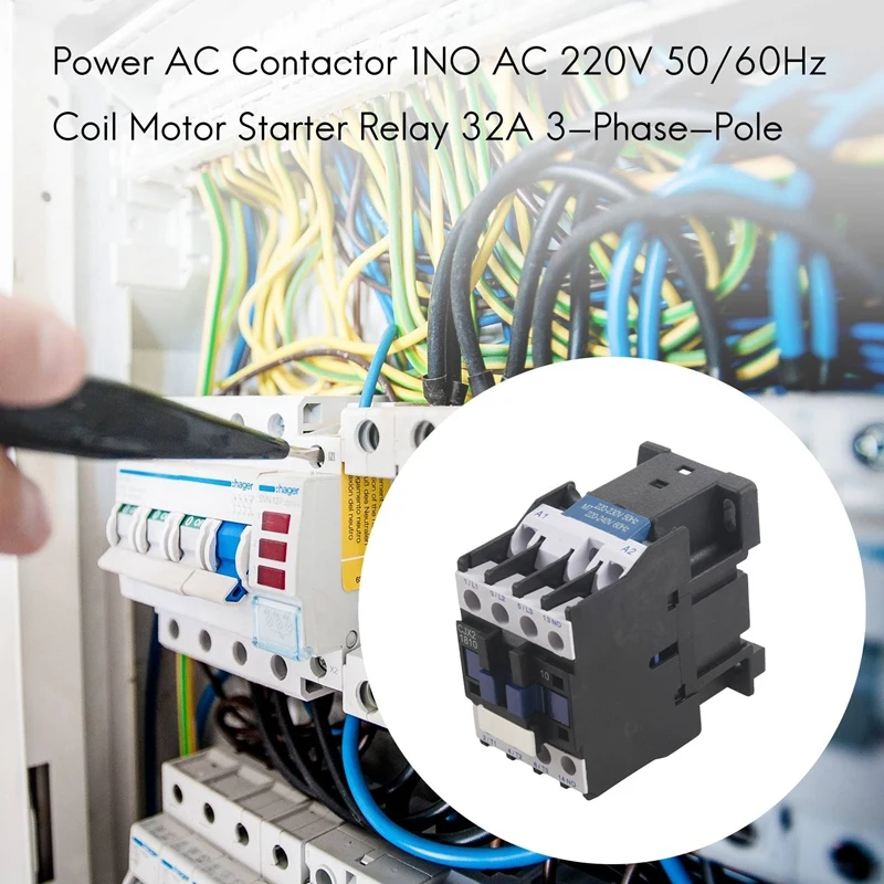 قواطع التيار المتردد 1NO AC 220V 50/60 هرتز لفائف المحرك بدال بداية التشغيل 32A 3-Phase-Pole
