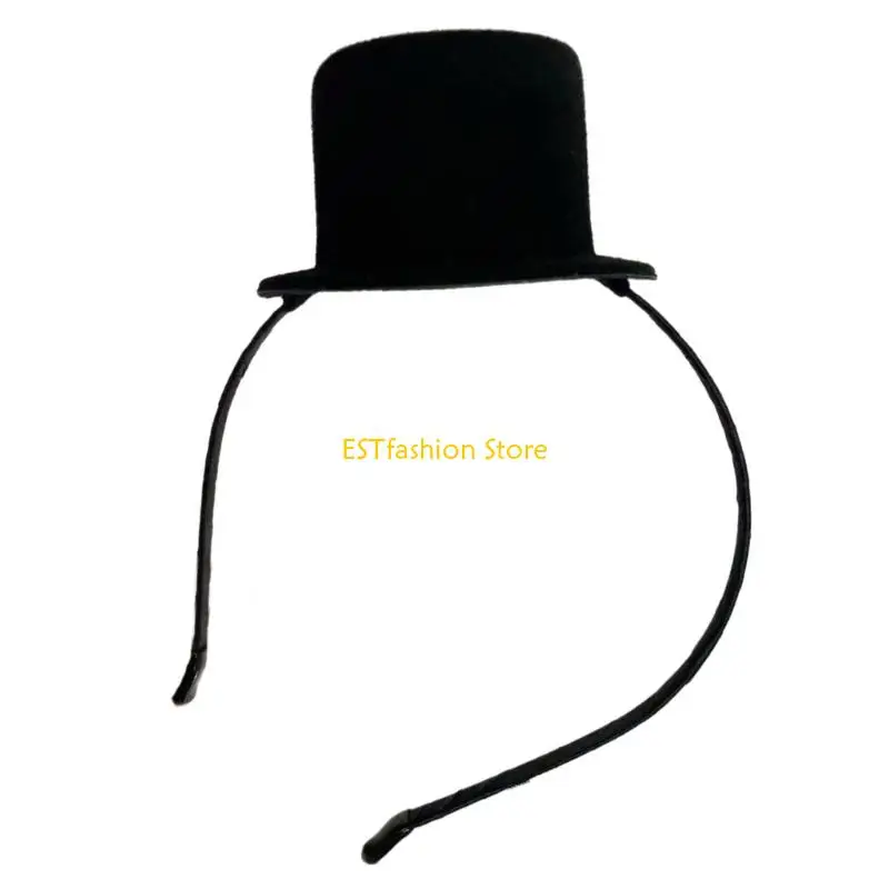 

Y5GC Mini Top Hat Hat Hat Hebding Heade Headsiece Black Small Fearscinator Heddsed для Mardi Gras Halloween Party Supplies