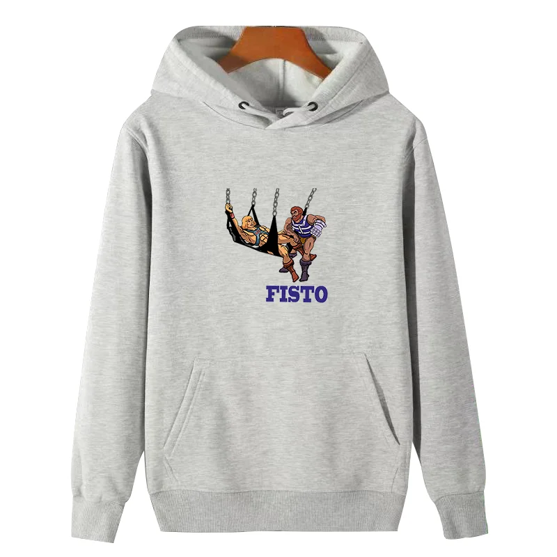 Fisto He-Man Gay Leather Daddy Graphic Hooded Sweatshirts Winter Cotton Essentials Hoodie Cotton Fleece Hoodie Men's Sportswear