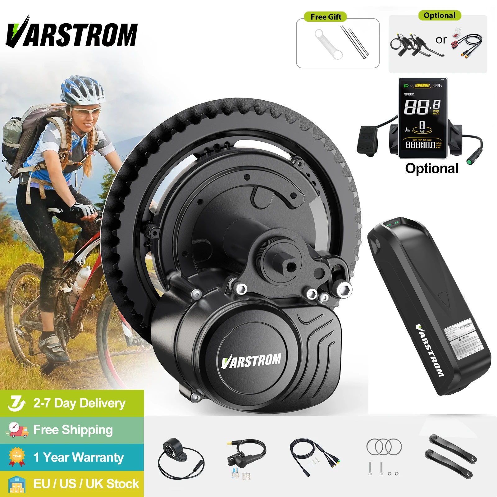 

Комплект для электровелосипеда Varstrom TSDZ TSDZ2B 36В 250Вт 48В 500Вт 750Вт TSDZ16 1000Вт, центральный среднеприводный двигатель с датчиком крутящего момента