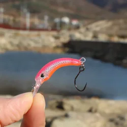 Señuelo Mini Minnow 40mm curvo – Anzuelo simple para trucha