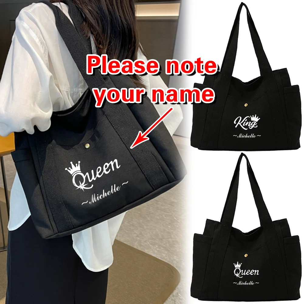 

Холщовая сумка с именем по индивидуальному заказу, складная сумка для покупок, высококачественные пригородные сумки, многофункциональный пакет для хранения большой вместимости
