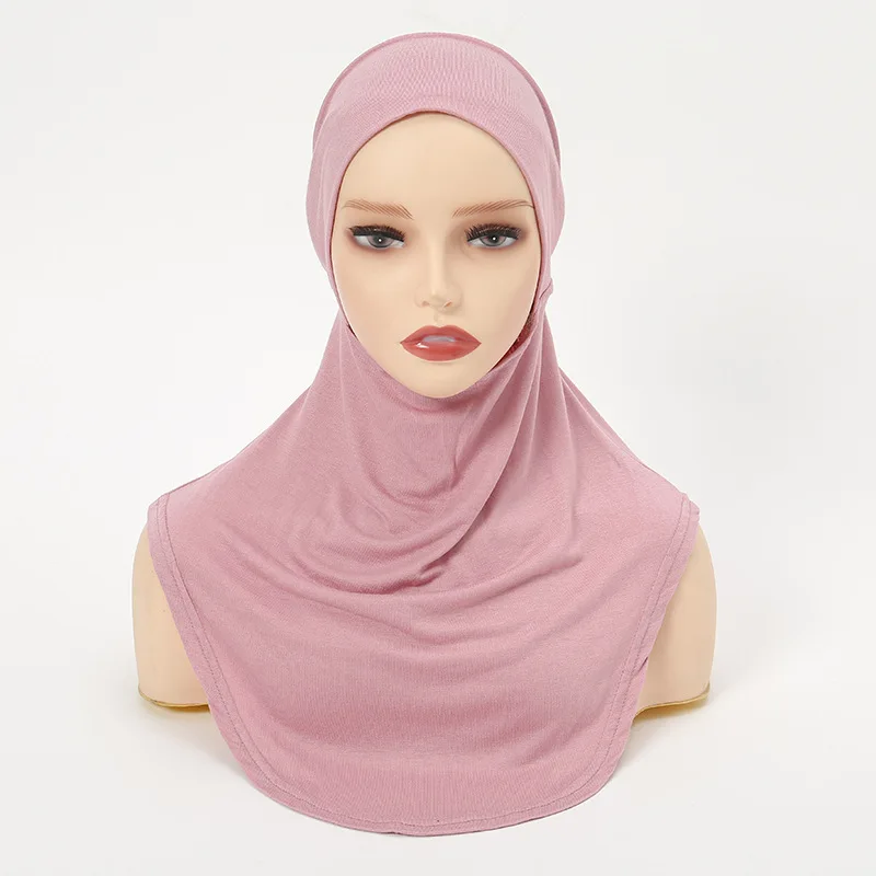 Jersey de algodón Modal, gorro interior instantáneo, Hijab musulmán, turbante elástico, pañuelo para la cabeza, cubierta de cuello completo,