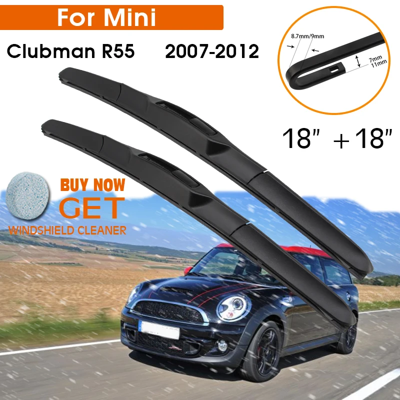 

Car Wiper Blade For Mini Clubman R55 2007-2012Windshield Rubber Silicon Refill Front Window Wiper 18"+18" LHD RHD Accessories