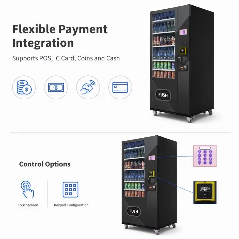 Smart Mini Beverage Vending Machine 6 Selections 7 Inch Touch Display Small Snack Vending Machine CE Certified for Europe