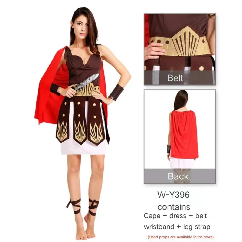 Halloween ball costumes for adults, men and women, Roman warriors, gladiators, Spartan warriors, children, and children