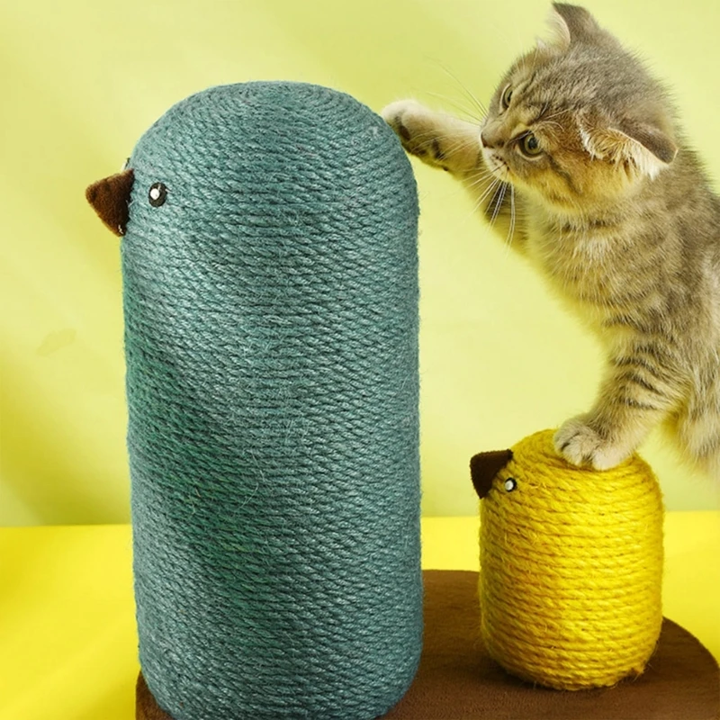 Full Wrapped Sisal Scratching Post For Cats Kitten Climb Gift for Home Easy to Assemble Luxurious Napping Gift