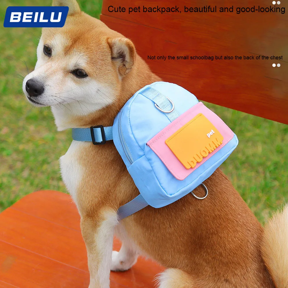 

New Small Pet Backpack Cartoon Schoolbag Outdoor Travel Dog Small Backpack Bag For Pet