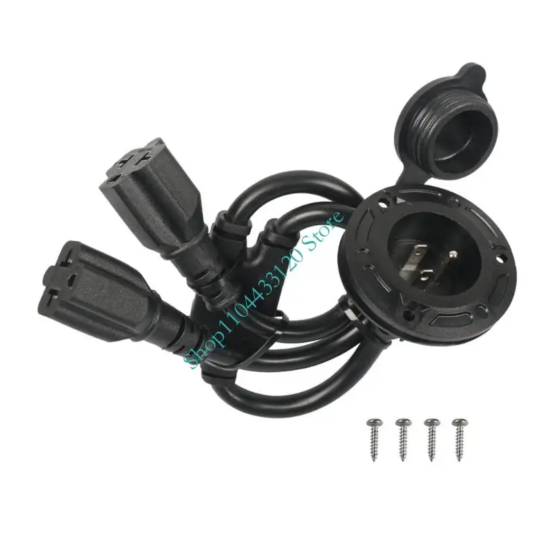 

20A 125V Weatherproof Electrical Inlet Socket Enclosure with 515CM Cable for Mobile Homes Campers and Work Trucks