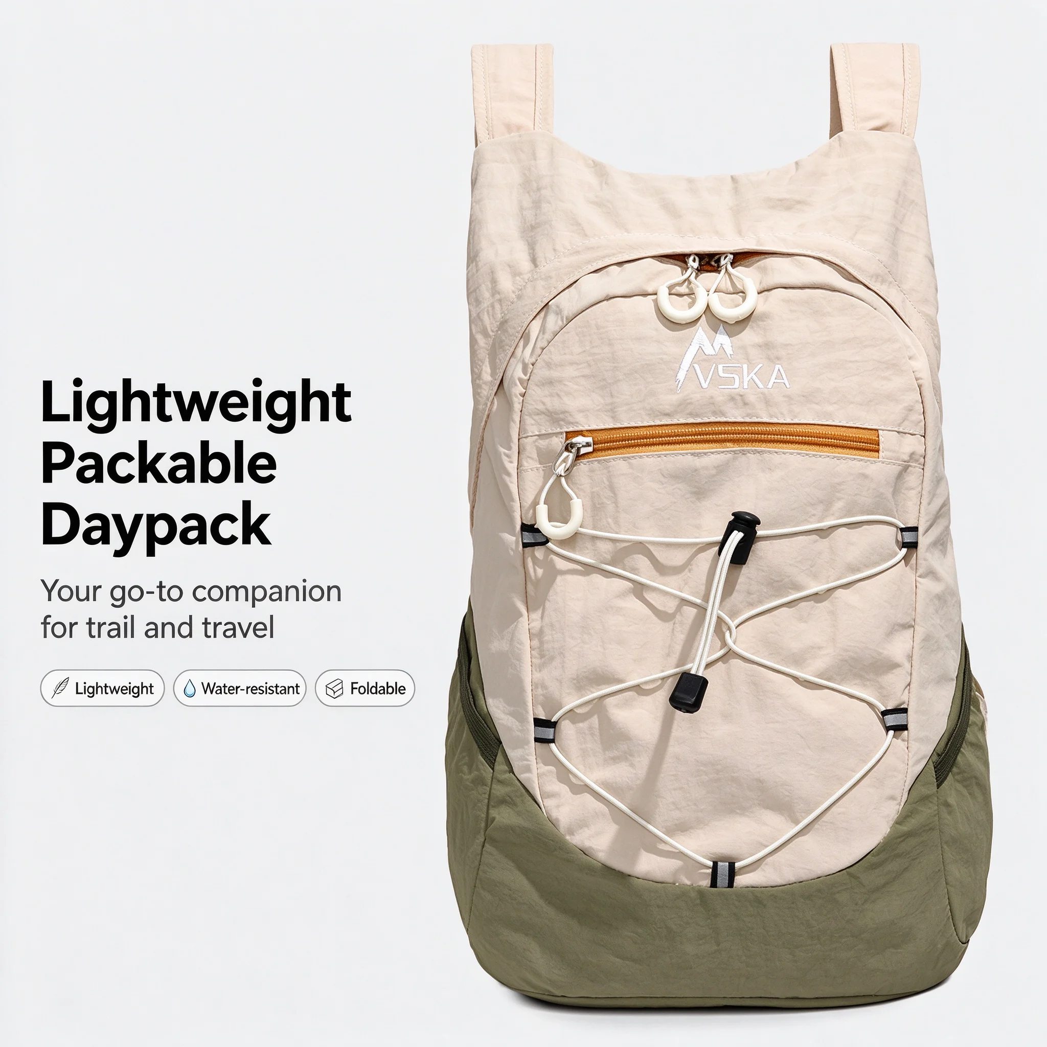Outdoor Hiking Backpack, Lightweight Foldable Water‑Repellent Multi‑Pocket Rucksack for Travel Sports