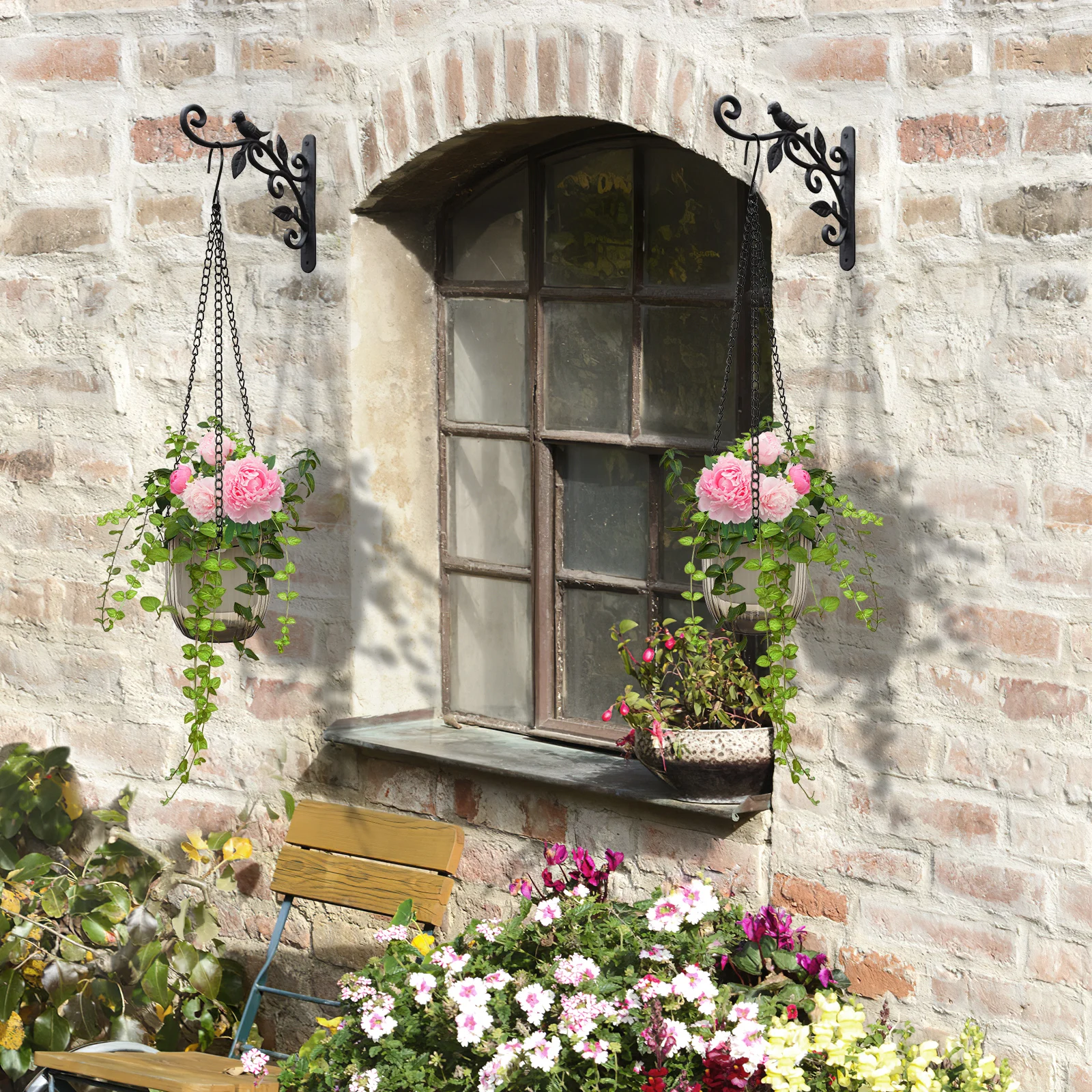 

2Pcs Hanging Plant Pots Transparent Minimalist Self Watering Hanging Basket Planters for Indoor Outdoor Plant Pot Basket