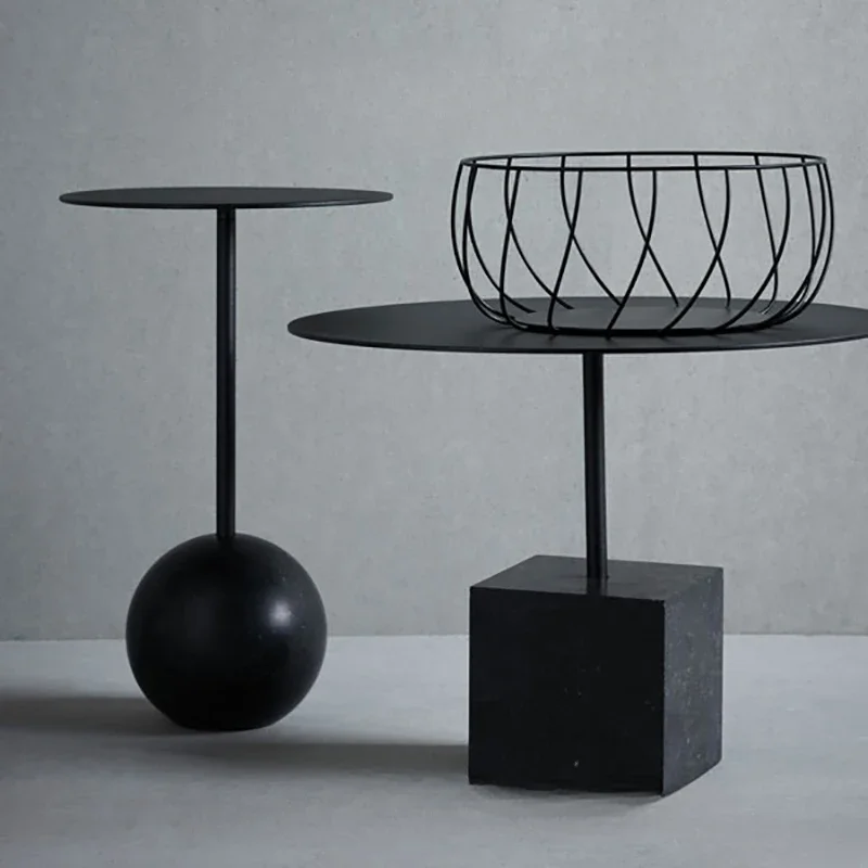 Metal edge, several designers, small family bedroom, bedside tea table.