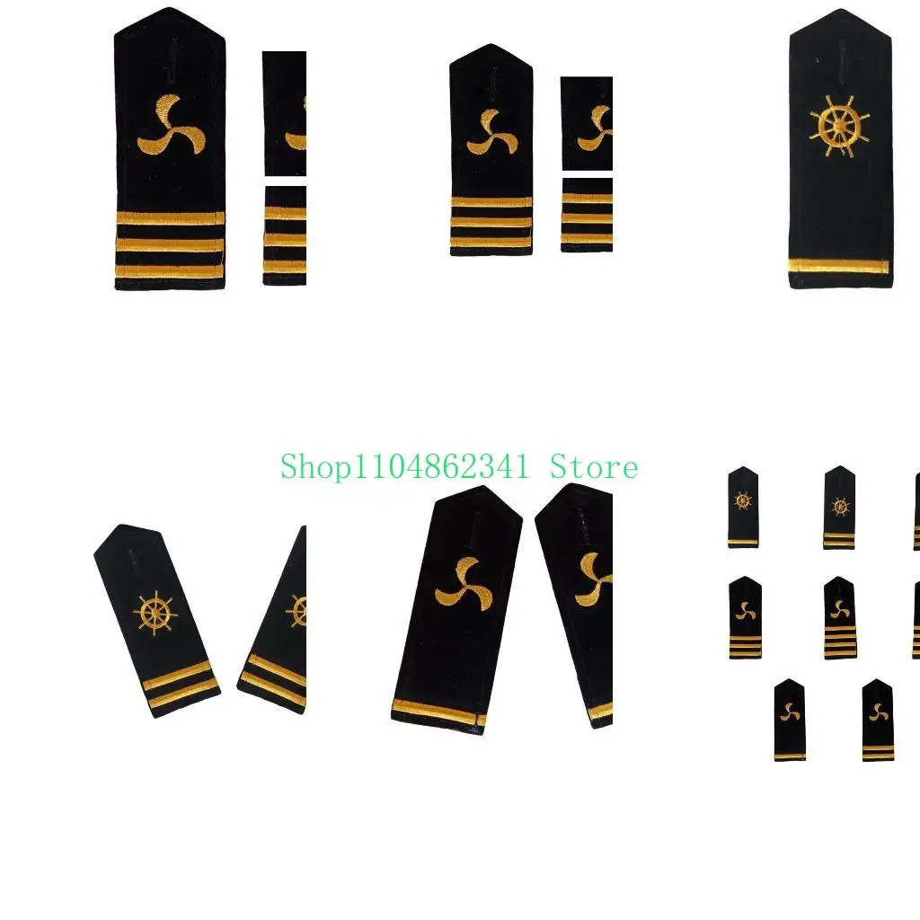 

5asd Embroidery Epaulet Professional Sailor Uniform Epaulet for Stage Performances