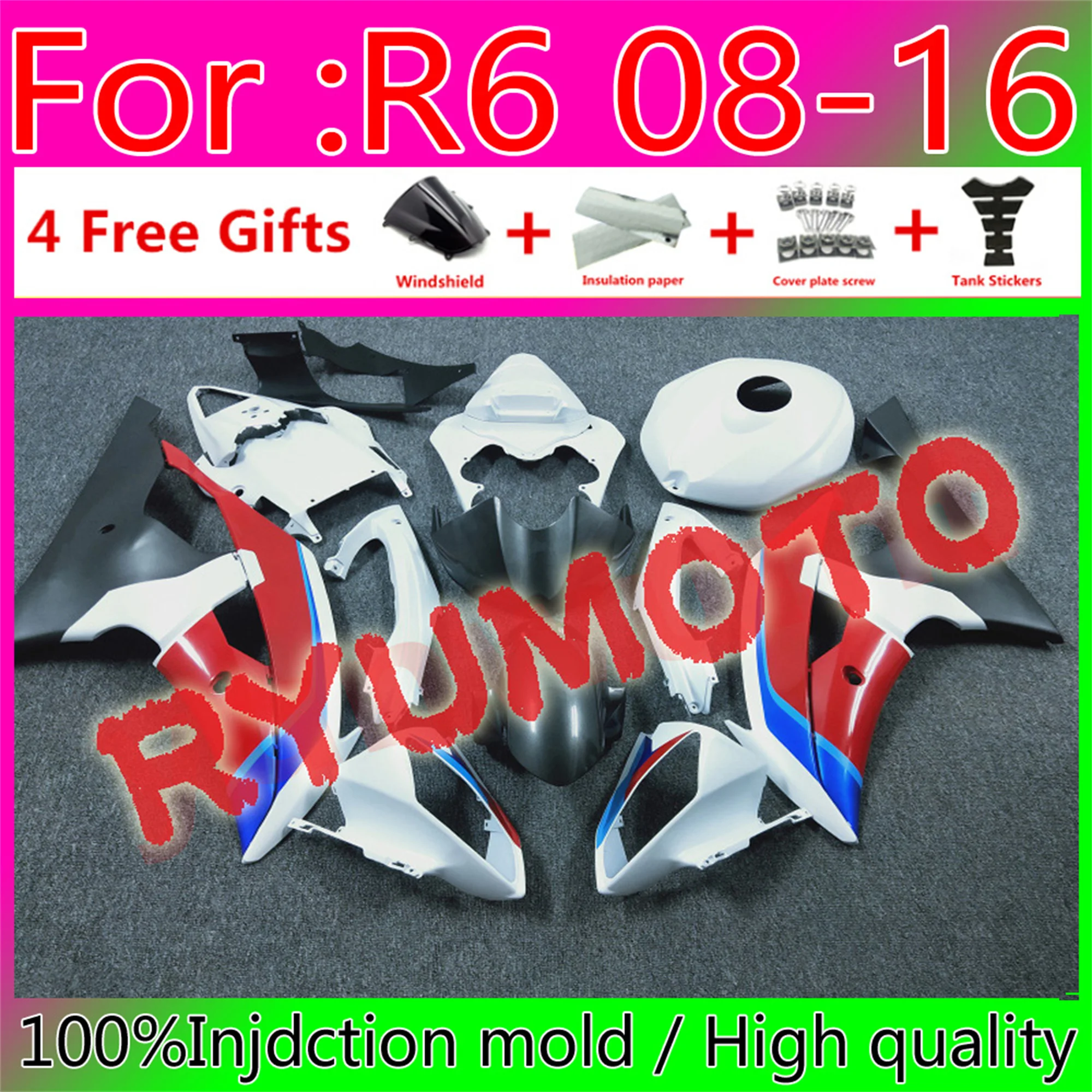 

Motorcycle Full Fairing Kits For Yamaha YZF R6 2008 2009 2011 YFZ-R6 08 09 10 11 12 13 15 16 ABS Fairings