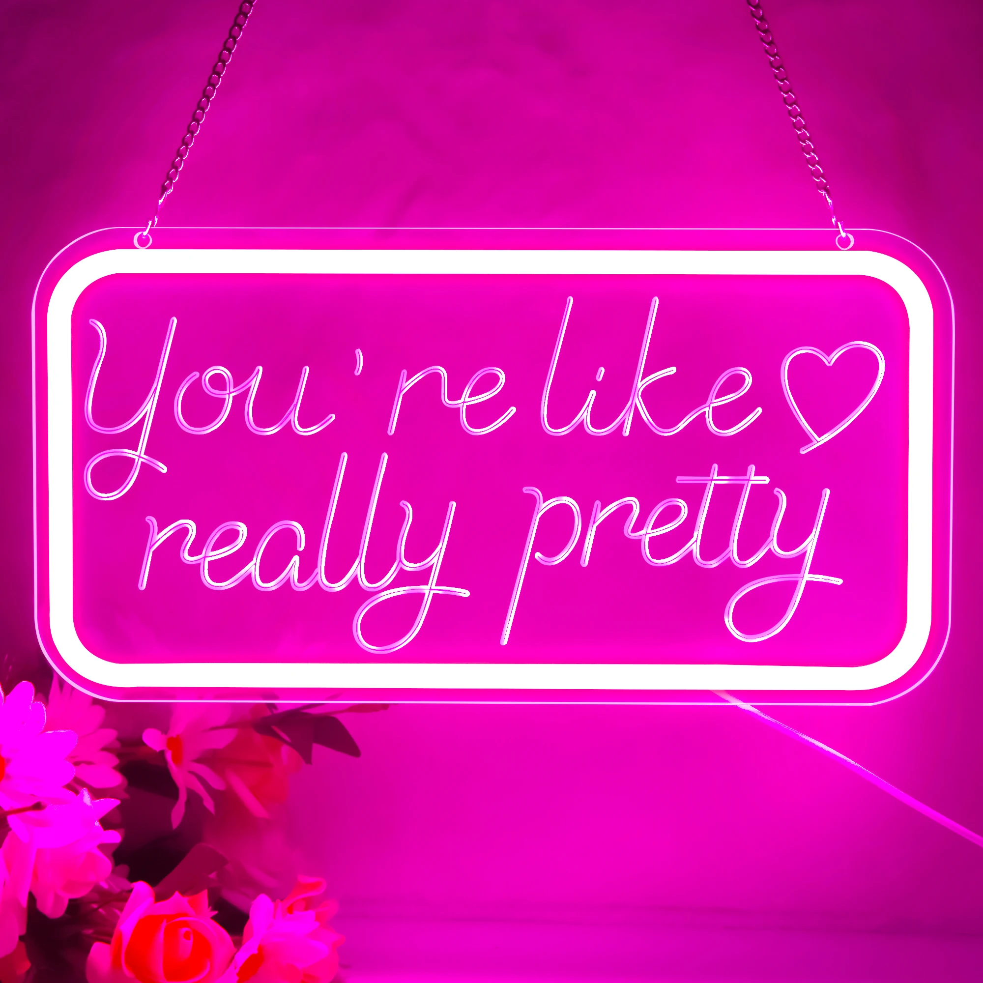 

You're Like Really Pretty 3D выгравированный неоновый свет Красивый светодиодный светильник для художественного декора стен День рождения Рождественский подарок Друг Девушка