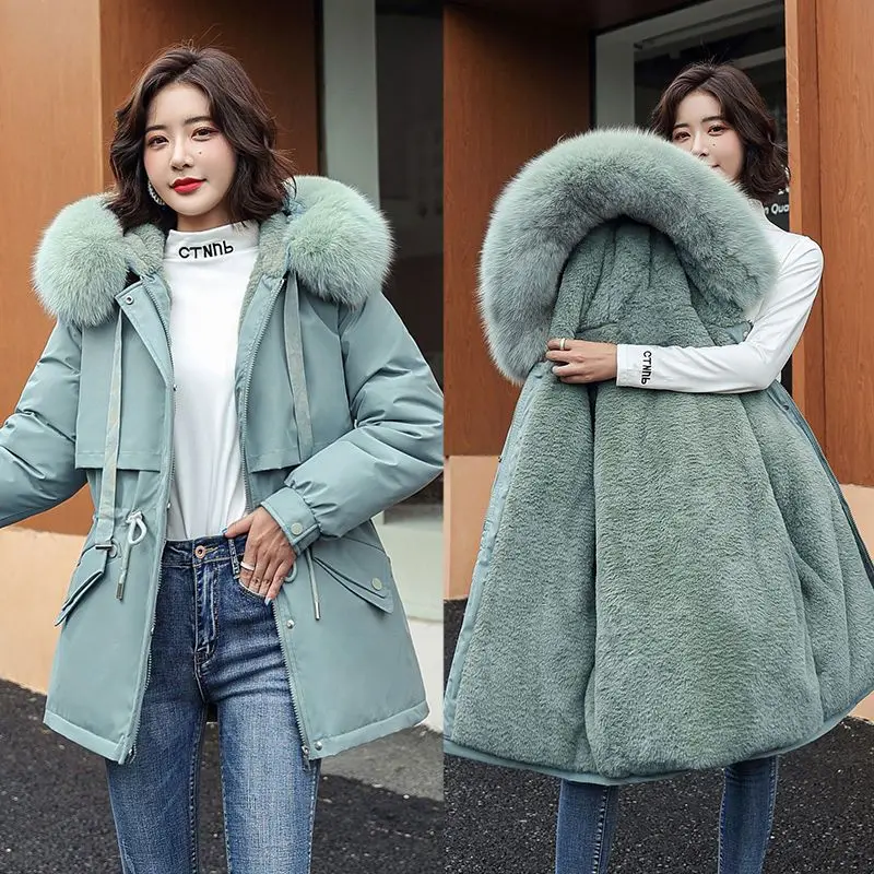 2024 New Short Pie To Overcome Female Plus Cashmere Plus Cotton Warm Thin Loose 100 Comfortable Autumn and Winter Down Jacket