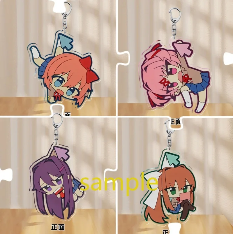 Monika Sayori Yuri llavero de Anime Doki Club de literatura hombres llavero para mujeres figura de dibujos animados llavero acrílico colgante regalo