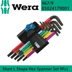 Wera 05024179001 Short L Shape Hex Spanner Set 9Pcs High Corrosion & Holding Function 967/9 TX Multicolour HF 1 L-key Wrench Set