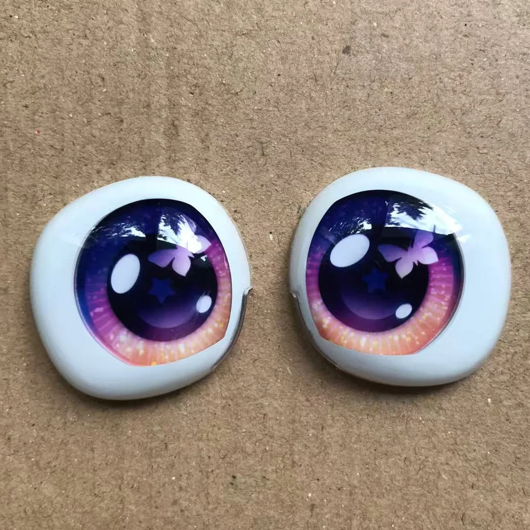 كبير قوس قزح دمية عيون 1/3 دمية الرموش الحقيقية لامعة دمية العين كرات ملونة دمية حية الديكورات الأصلي لطيف دمية الملحقات