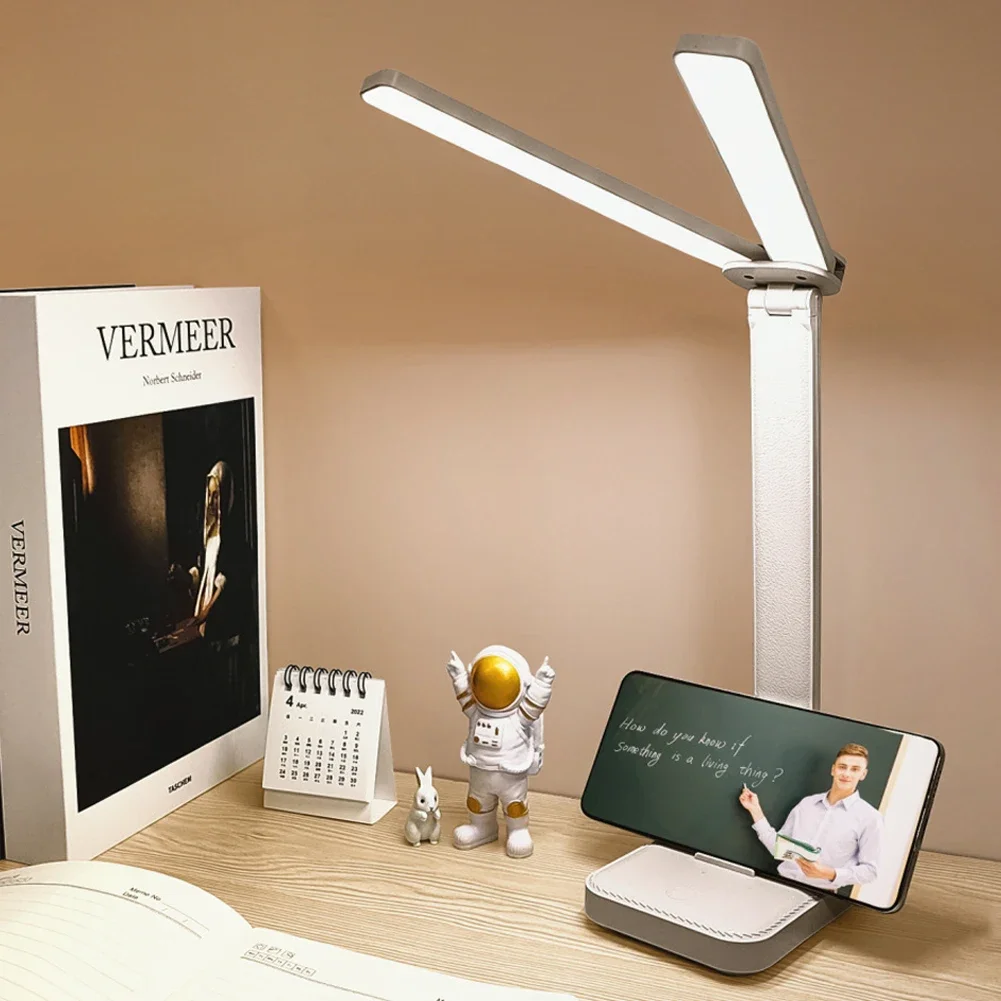 LED Desk Lamp 3 Levels Dimmable Touch Night Light USB Rechargeable Eye Protection Foldable Table Lamp For Bedroom Bedside Desk