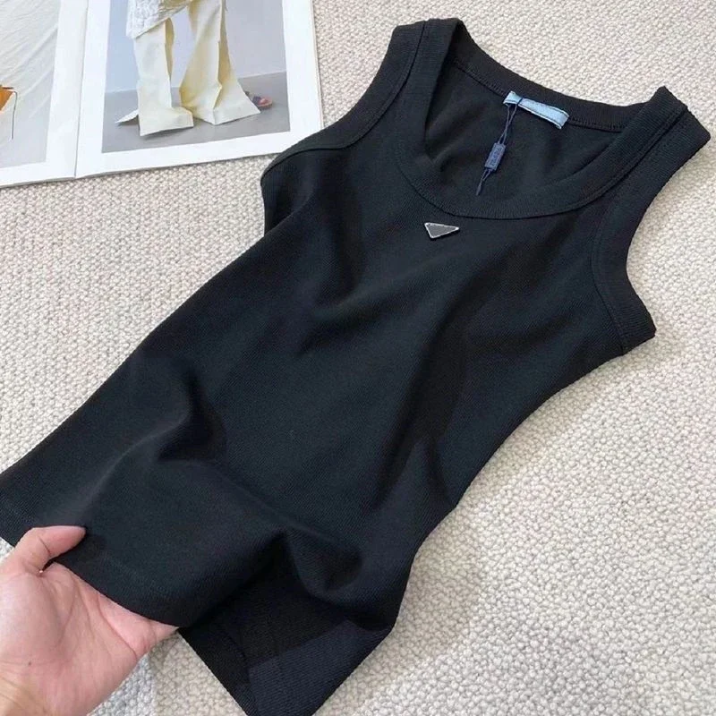 Nuova Canotta Estiva 2025 da Donna in Maglia Elastica Modellante Senza Maniche