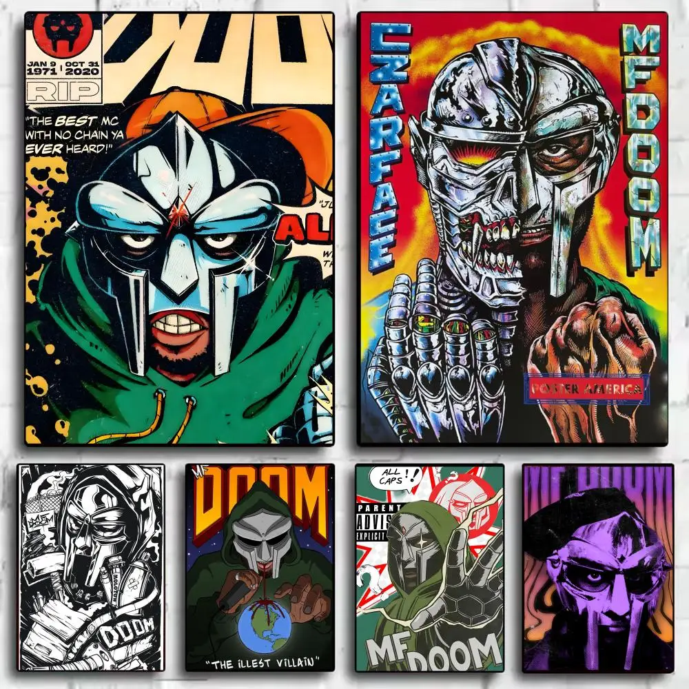 

Pop Rap MF DOOM Cool Painting Calligraphy HD Print Personalized Canvas Wall Mural Art Poster Photos for Living Room Home Decor