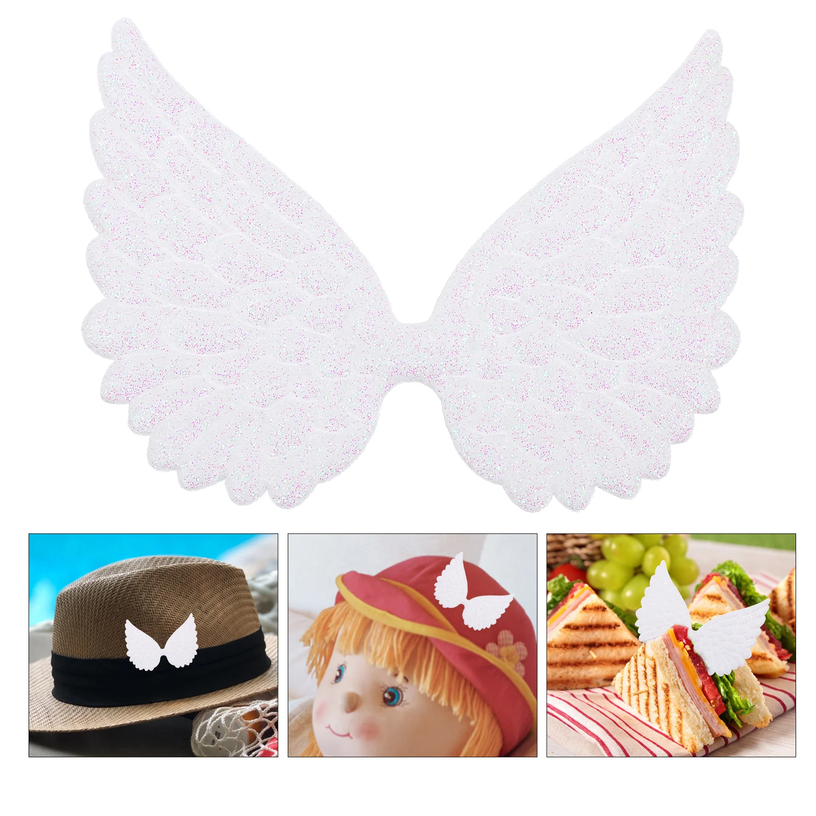 30 Pcs DIY Angel Wings Baby Shower Decorations Sew Patch Ornament for Clothes Small