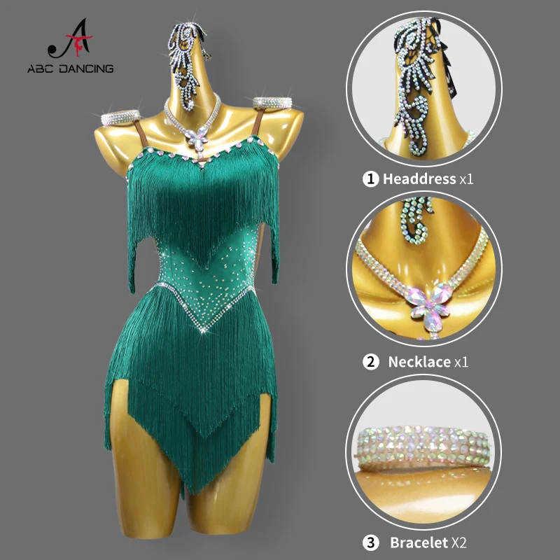 New Womens Dress Sexy Latin Dance Clothes Competition Practice Dancewear Stage Costume Girl Skirt Prom Party Line Suit Customize