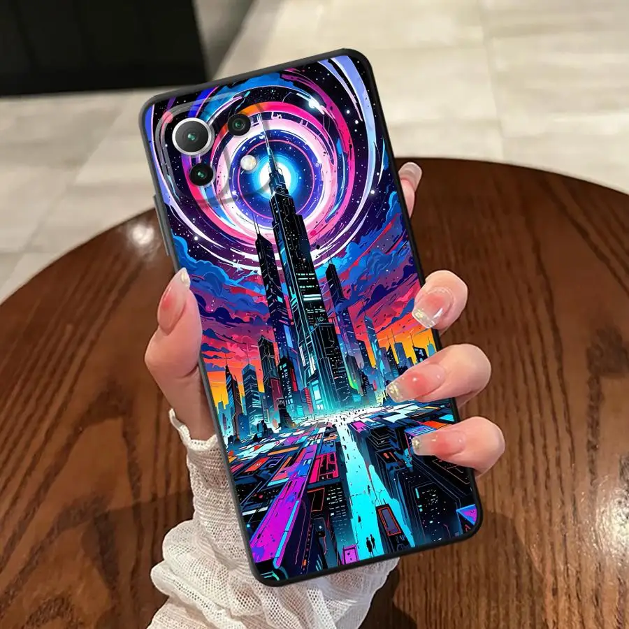 حافظة لهاتف Xiaomi Mi 11T 14 Pro 9 13 10T CC9Pro 10 11 13 Lite 9T غطاء هاتف خلفي ناعم SCI-FI City #5