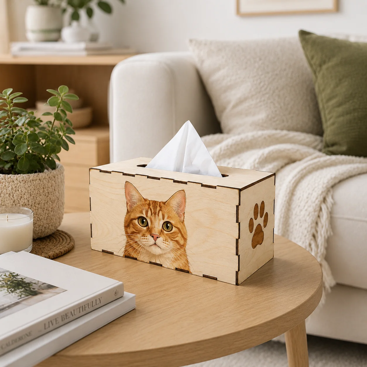 Custom Wooden Tissue Box Personalized Photo Pattern Tissue Box Cover 3mm Wood UV Printed Office Desktop Organizer Decor Gifts
