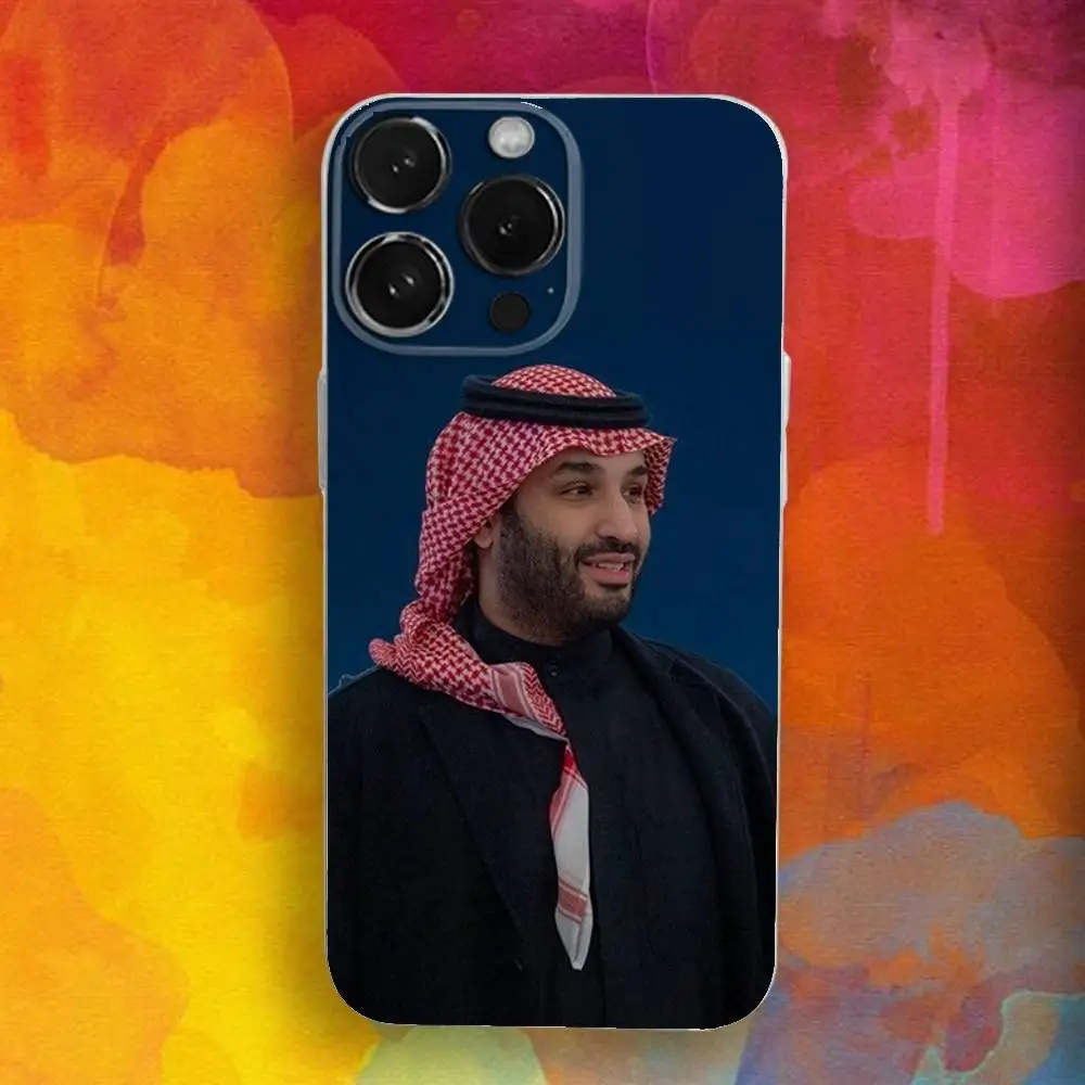 Custodia per telefono M-Muhammad Bins S-Salman per iPhone 16,se4,15,14,13,12,11 Plus,Pro,Max,XR,XS,X,Plus,SE,Mini Cover morbida trasparente