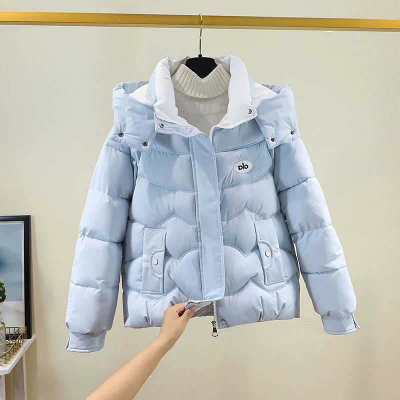 

Свободная съемная шапка на пуху Jaet Thiened, хлопковое пальто, женская верхняя одежда, маленький размер, корейский Sle Commute Faion