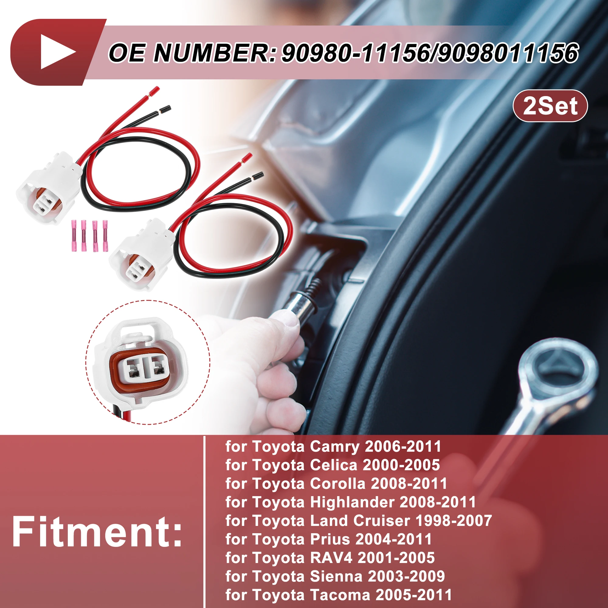 

X Autohaux 2 комплекта проводки бокового габаритного фонаря для Toyota Camry No 90980-11156