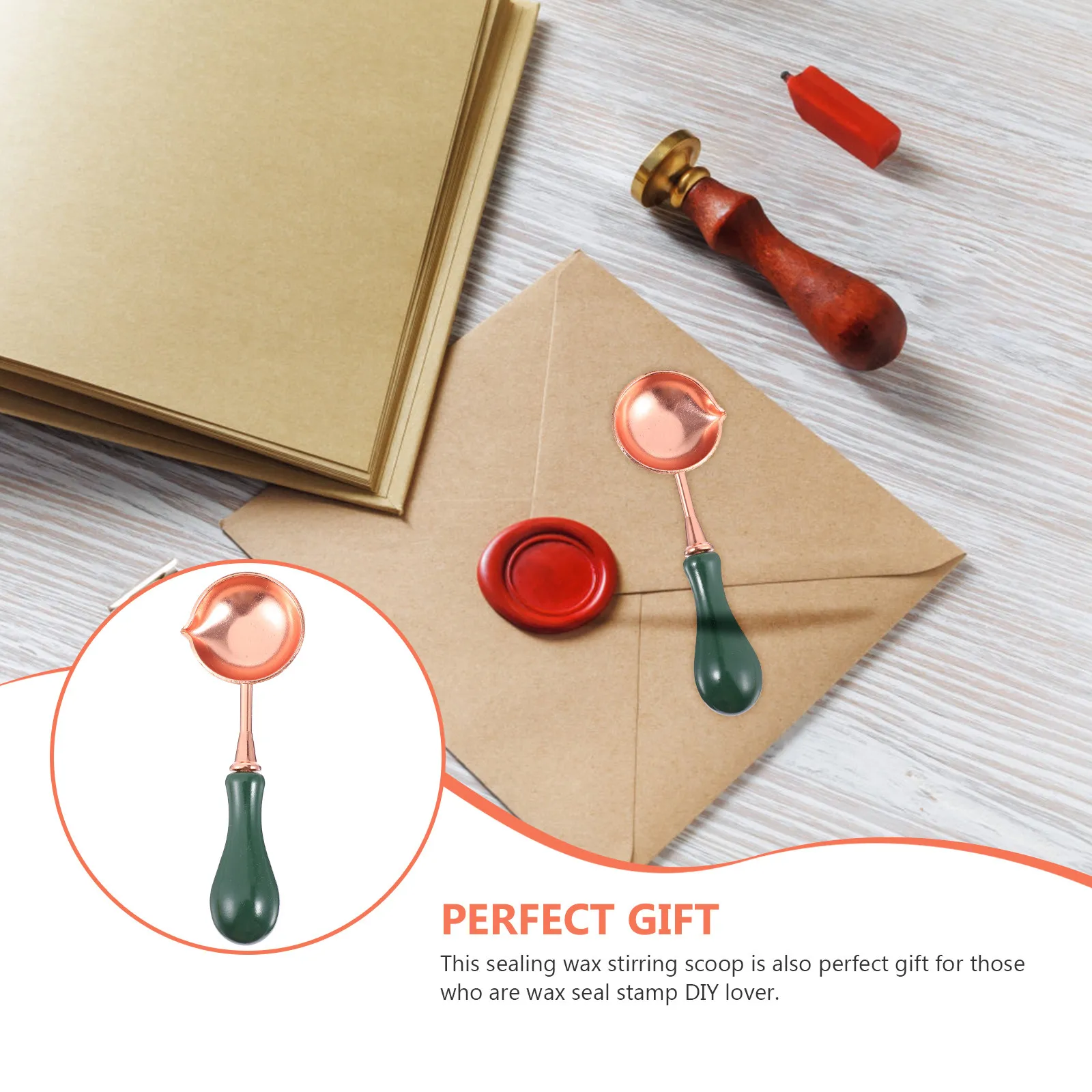 Alloy Wax Seal Spoon Beautiful Ornamental Design Functional Wax Melting Tool for Envelope Invitations Sealing Craft DIY Gift
