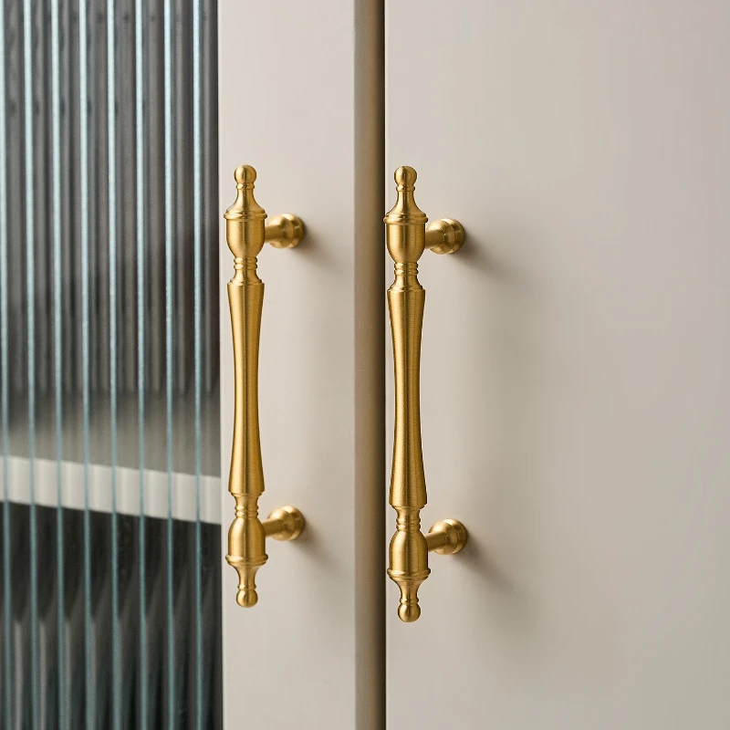 مقابض وأُكر أثاث نحاسية صلبة حديثة للخزائن والأدراج وخزانة الملابس وخزانة الملابس - أجهزة غرفة النوم #1