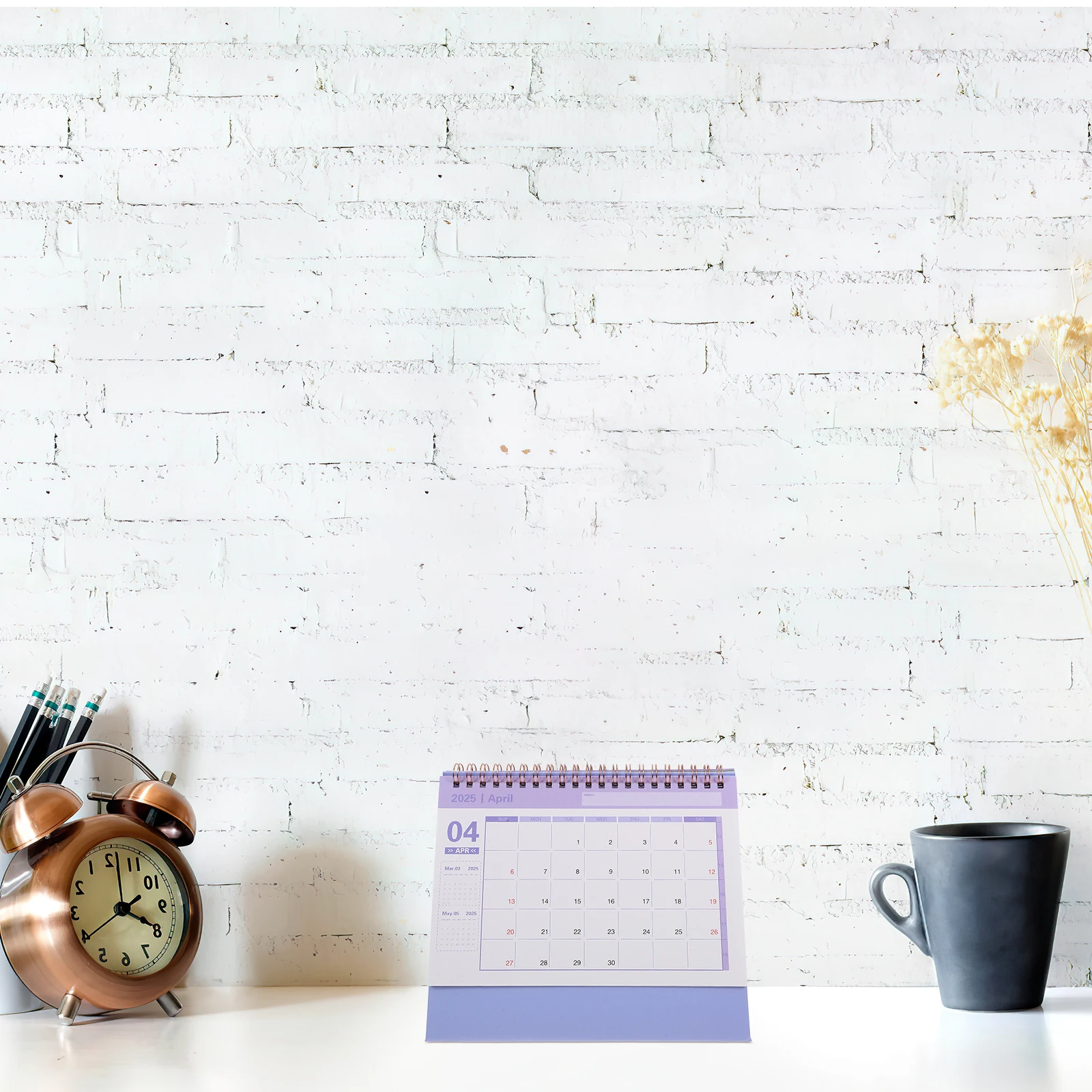 

Table English Version Desk Standing Office Supply Decorative Month Calendar Desktop Flip Whiteboard Portable Long Lasting Chic